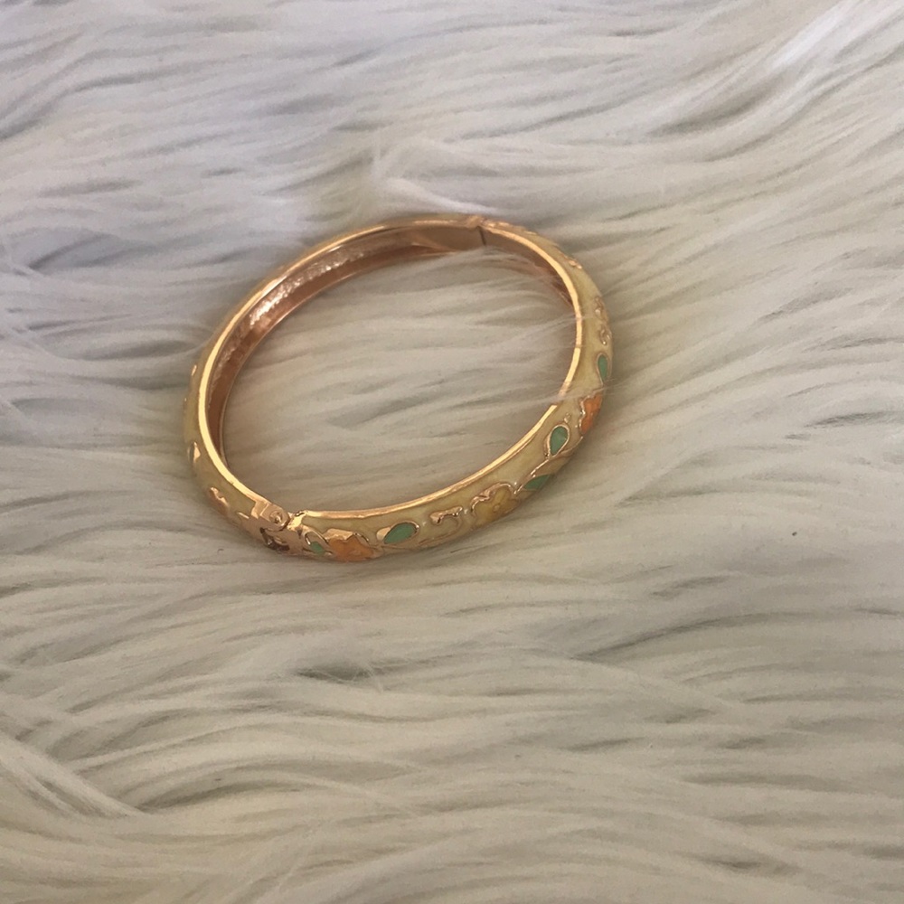 Yellow floral bangle